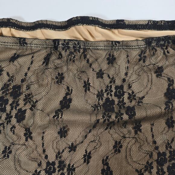 M Shein Icon Black Lace Bandeau Tube Top Womens Size S NWT Floral Tan Layering - Picture 6 of 7